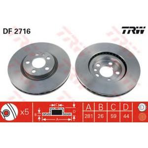 спирачен диск TRW DF2716 