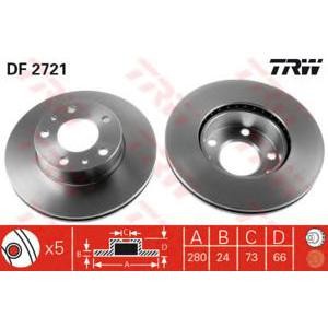 спирачен диск TRW DF2721