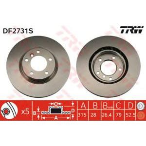 спирачен диск TRW DF2731S 