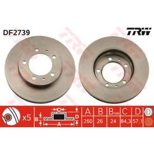 спирачен диск TRW DF2739 