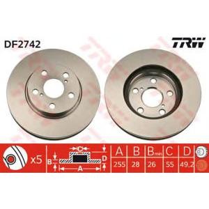 спирачен диск TRW DF2742