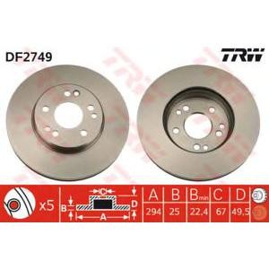 спирачен диск TRW DF2749