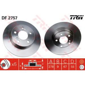 спирачен диск TRW DF2757 