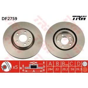 спирачен диск TRW DF2759