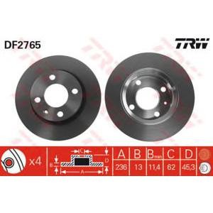 спирачен диск TRW DF2765