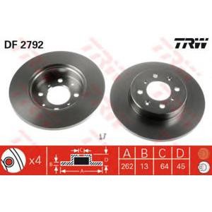 спирачен диск TRW DF2792