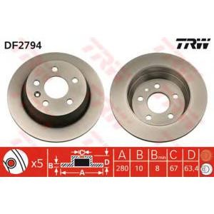 спирачен диск TRW DF2794