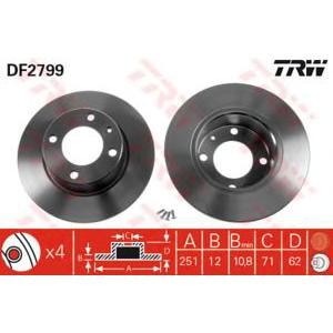 спирачен диск TRW DF2799