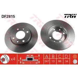 спирачен диск TRW DF2815
