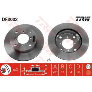 спирачен диск TRW DF3032