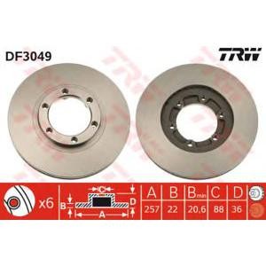 спирачен диск TRW DF3049 