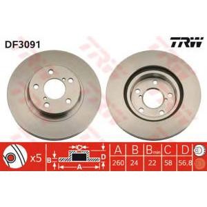 спирачен диск TRW DF3091