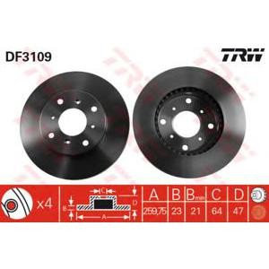 спирачен диск TRW DF3109