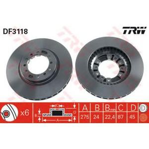 спирачен диск TRW DF3118