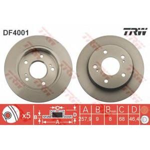 спирачен диск TRW DF4001