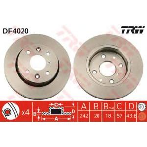 спирачен диск TRW DF4020