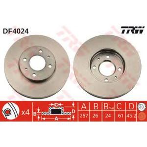 спирачен диск TRW DF4024