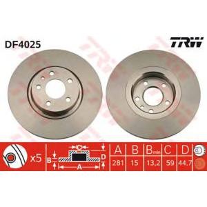 спирачен диск TRW DF4025
