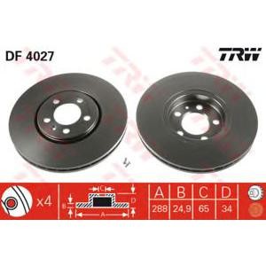 спирачен диск TRW DF4027