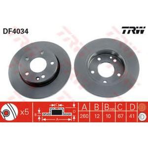 спирачен диск TRW DF4034