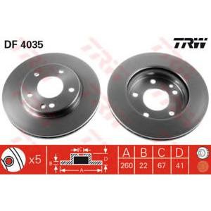 спирачен диск TRW DF4035