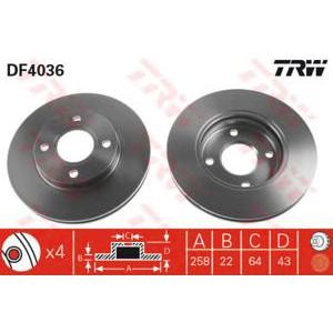 спирачен диск TRW DF4036
