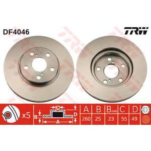 спирачен диск TRW DF4046
