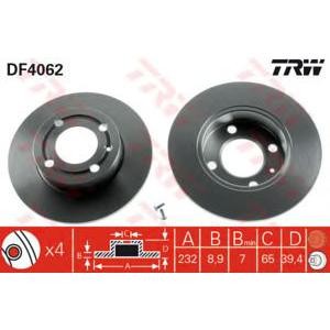 спирачен диск TRW DF4062