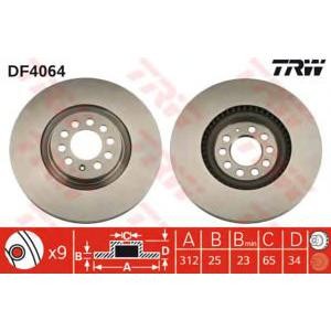 спирачен диск TRW DF4064