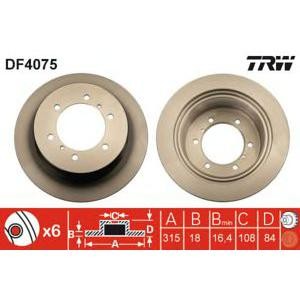 спирачен диск TRW DF4075