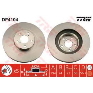 спирачен диск TRW DF4104