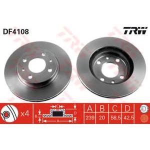 спирачен диск TRW DF4108