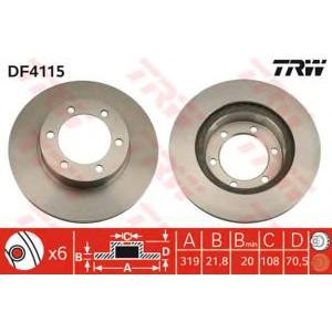 спирачен диск TRW DF4115