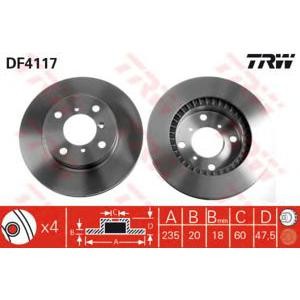 спирачен диск TRW DF4117