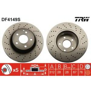 спирачен диск TRW DF4149S