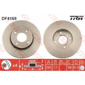спирачен диск TRW DF4169