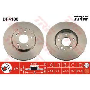 спирачен диск TRW DF4180