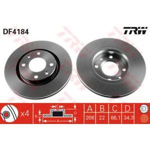 спирачен диск TRW DF4184