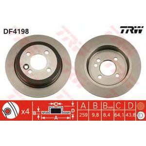 спирачен диск TRW DF4198