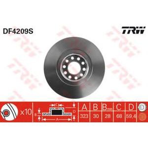 спирачен диск TRW DF4209S
