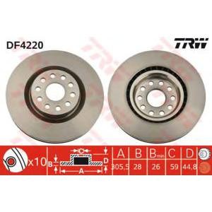 спирачен диск TRW DF4220