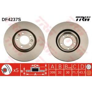 спирачен диск TRW DF4237S
