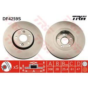 спирачен диск TRW DF4259S