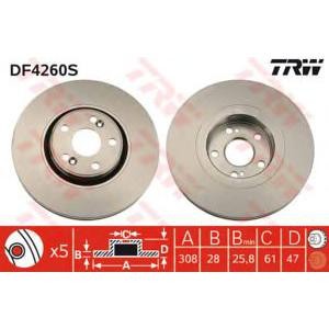 спирачен диск TRW DF4260S