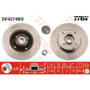 спирачен диск TRW DF4274BS