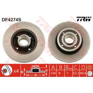 спирачен диск TRW DF4274S