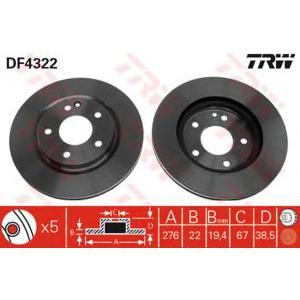 спирачен диск TRW DF4322 