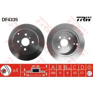 спирачен диск TRW DF4335 