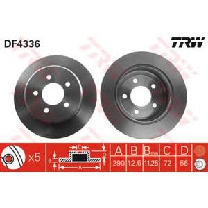 спирачен диск TRW DF4336 