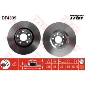 спирачен диск TRW DF4339 